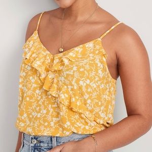 Textured Ruffled Wrap-Effect Cami Top for Women